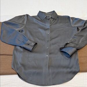 Quince Silk Blouse in Gray - Size S